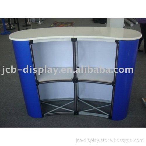 half-moon promotional table
